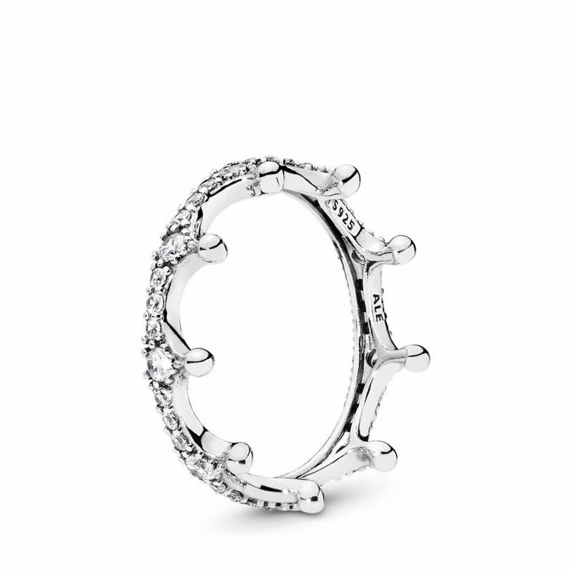 Anillos Apilables Pandora Clear Sparkling Crown Argint (E6urXLmR)